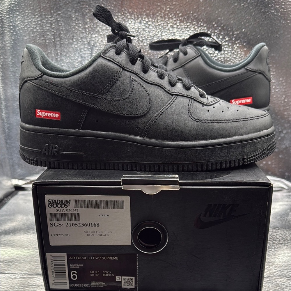 Nike Air Force 1 Low Supreme Black W8/M6